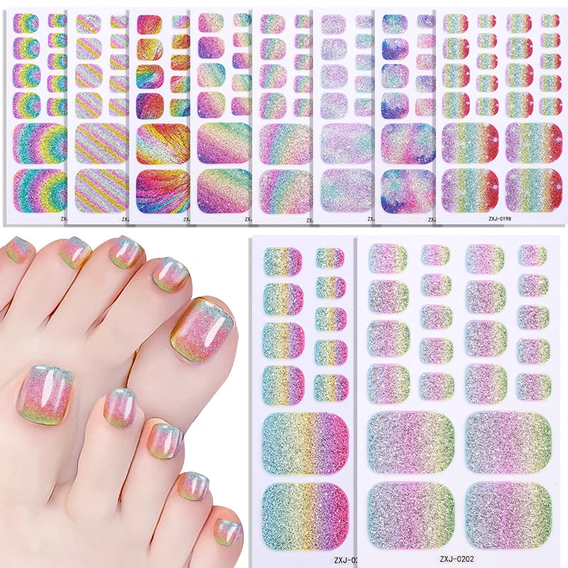 Environmentally Friendly Non-toxic Self-adhesive Nail Polish Film Wholesale Foot Nail Stickers