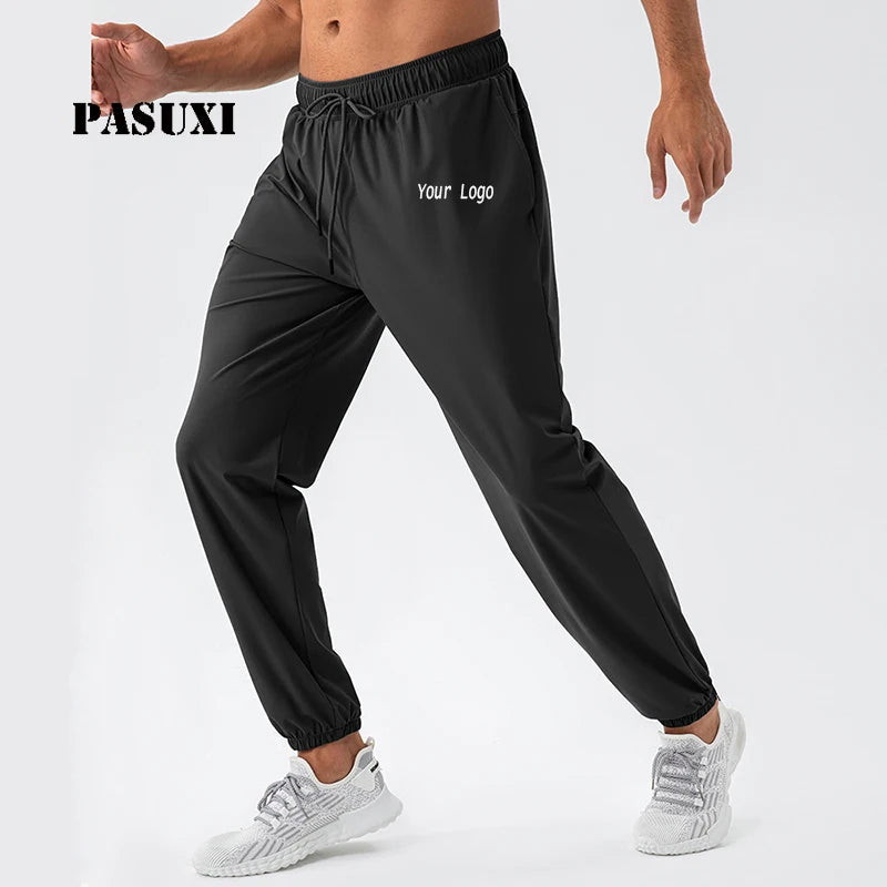 PASUXI Men's High Quick-Drying Breathable Lightweight Nylon Sports Trousers Outdoor Running Training Gym Jogging Fitness Stretch