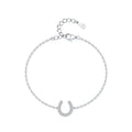 SL1697 925 Sterling Silver Minimalist U-shaped Zircon Letter Chain Bracelet for Women Birthday Party Jewelry Gift