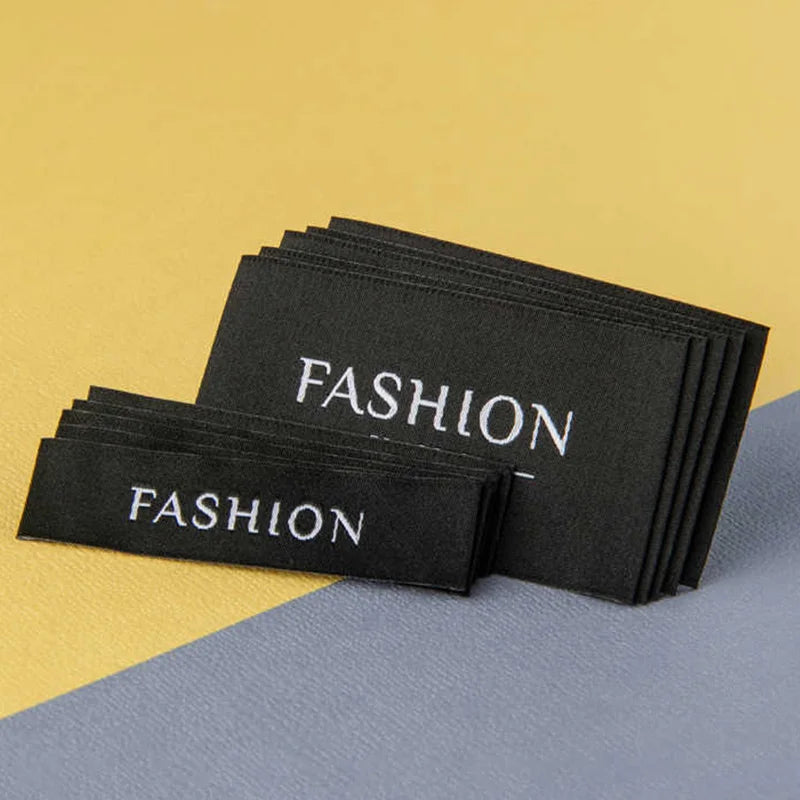 Wholesale Straight Cut Damask Custom Woven Label Clothing Labels Matte Satin Soft Cotton Woven Labels