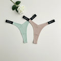 Women's 100% Cotton Knitted Seamless G-String Thong Panties Striped Low-Rise Everyday Anti-Static Waist Logo Underwear Wholesale