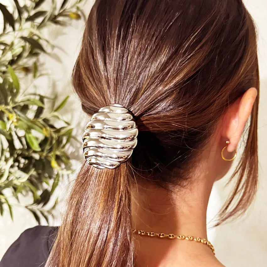 JR Stainless Steel Round Stripe Party Ponytail Hair Accessories Hair Ties Rope