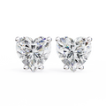 Luxury 14K Solid White Gold Heart Cut Prong Setting Stud Earrings OMKAR JEWELS ER-59 for Women & Men IGI Certified Party Gift