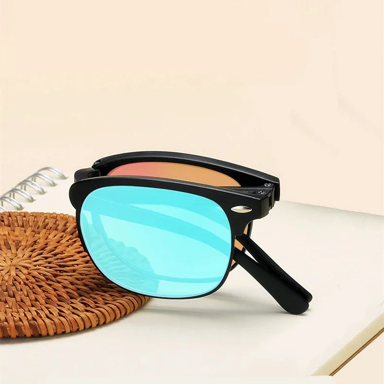 Wholesale Logo Custom Unisex Red Green Weakness Corrective Eyeglasses Foldable Frame Red Green Colorblind Sunglasses with Box