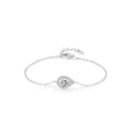 SL1707 925 Sterling Silver Fashion Water Drop Pear Shape Zirconia Link Chain Bracelet for Women Wedding Engagement Jewelry Gift