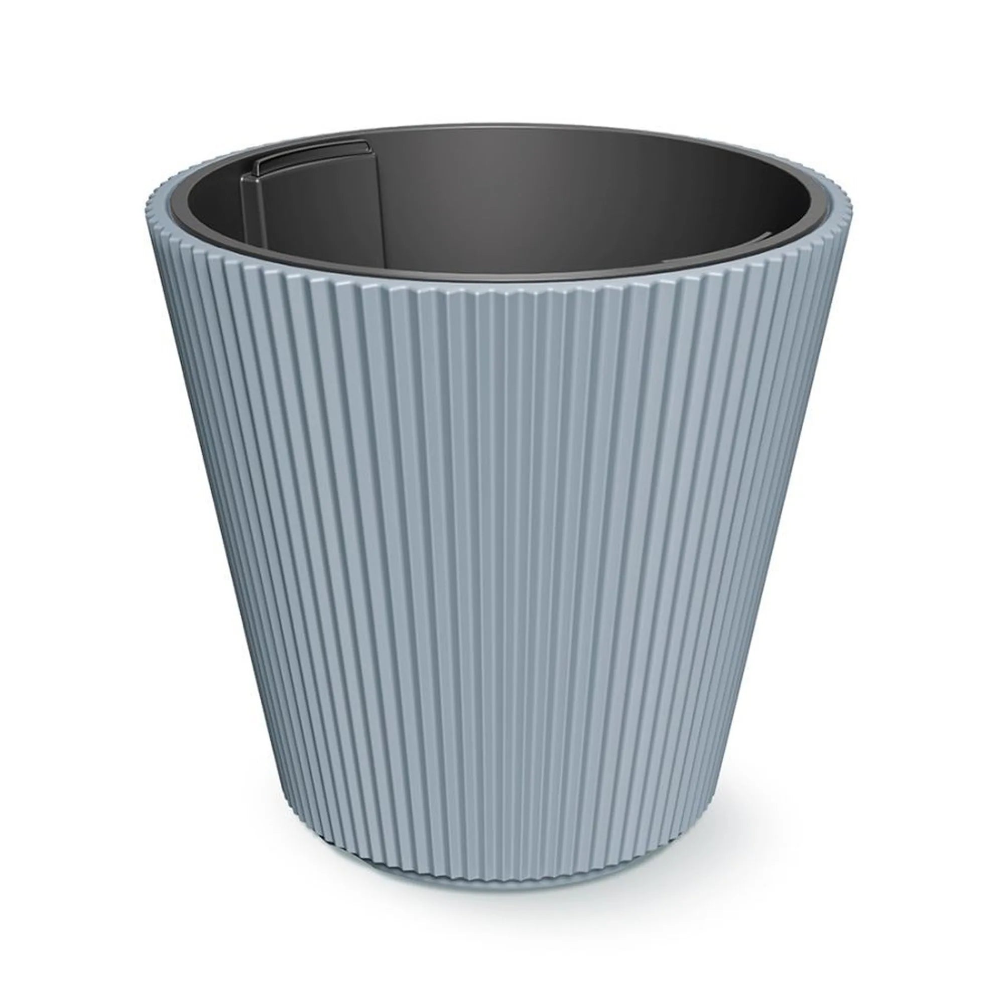 Grey flower pot with reservoir MILLY collection 39 x 39 x 37 cm 29 L capacity.
