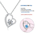 D188 S925 Silver Fashion Jewelry Love Heart Pendant Necklaces Cubic Zirconia Sterling Silver Heart Jewelry Necklace for Women