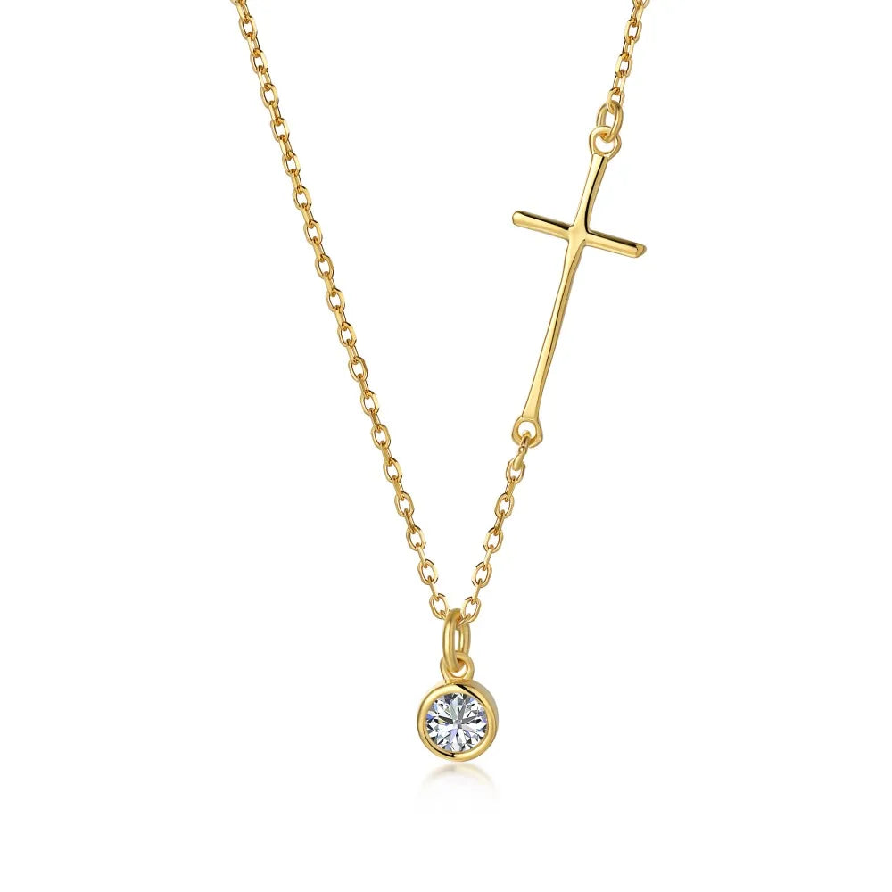 2023 New Style Popular Customize S925 Sterling Silver Zircon 18k Gold Plated Pendant Necklace Chains