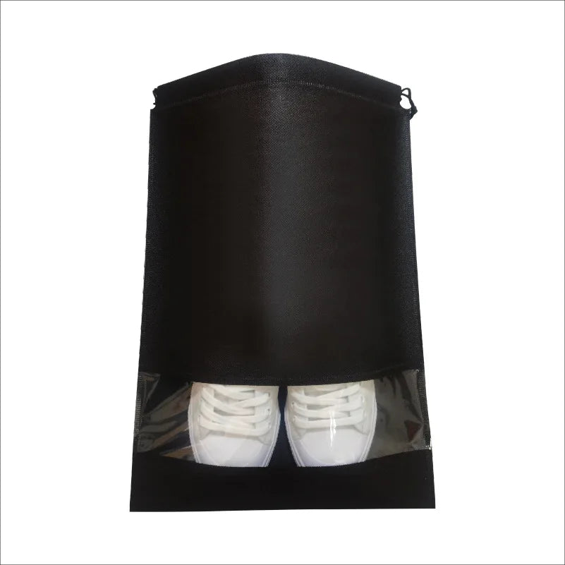 MU Black Shoe Storage Bag Dustproof Shoe Bag Taveling Non-woven Clothing Shoe Packaging Bag Dust Prevention