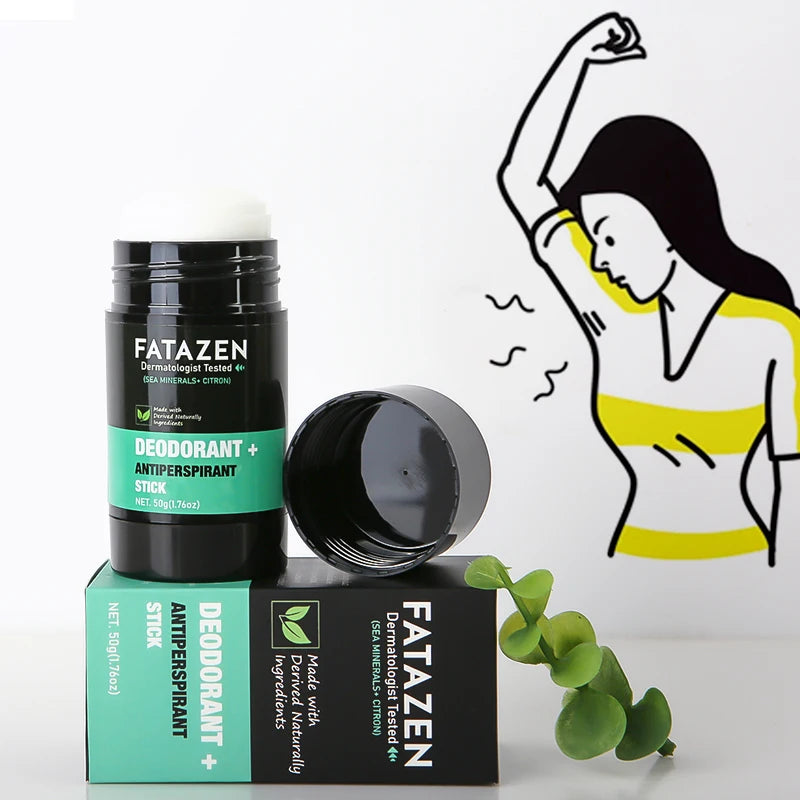 FATAZEN Dermatologist Tested Deodorant Anti-odorant Stick Natural Sea Mineral Citron Fragrance Sweat Odor Balm OEM Deodorant
