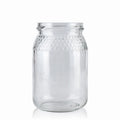 New Mold 200ml 300ml 500ml Food Grade Glass Clear Honey Jar Embossed Honeycomb for Fresh Honey Jelly Milk Olive Oil Cake