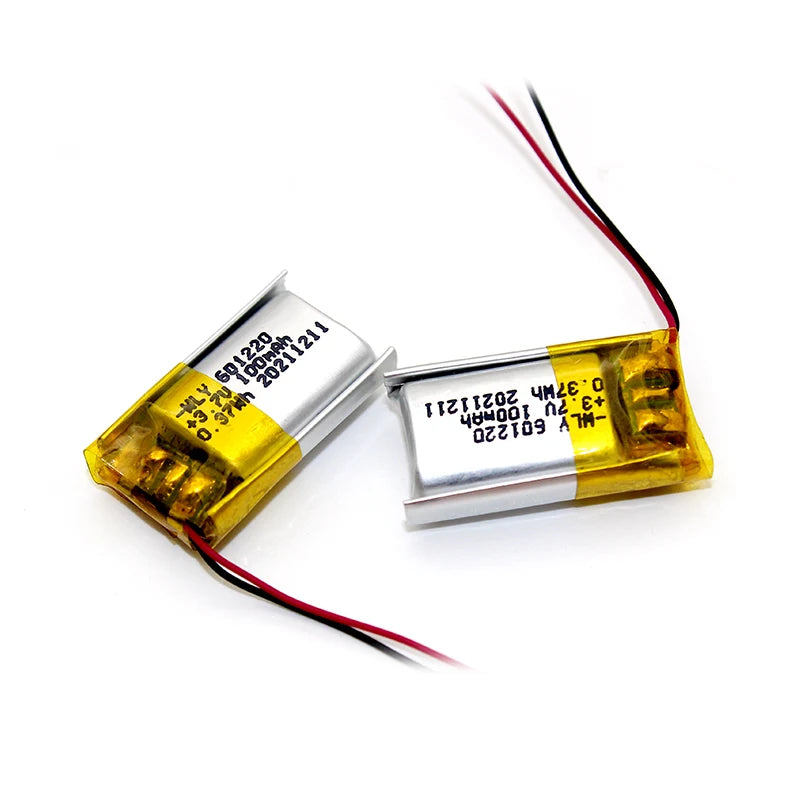 Lipo Cells 3.7v Lithium Polymer Rechargeable Battery 601220 110mah for Sound Device