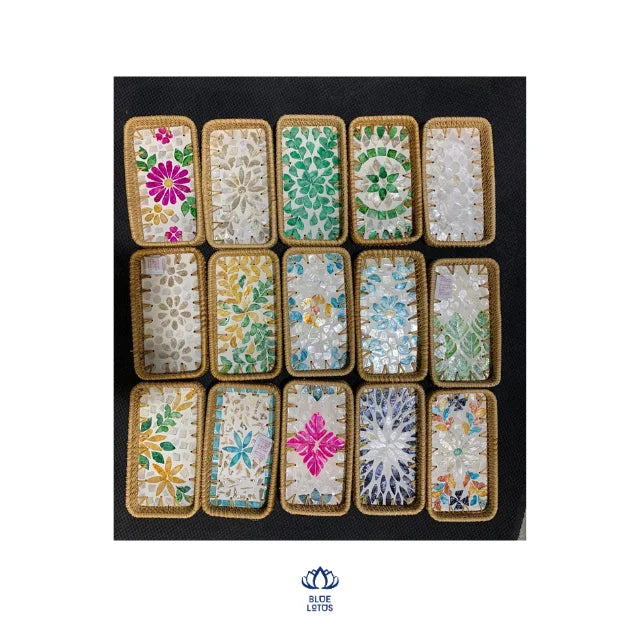 RATTAN TRAY & MOTHER OF PEARL TRAY Wholesale Best Sale 2025  Rattan PLACEMAT Mosaic Pearl Tray Handmade Vietnamese Handicraft