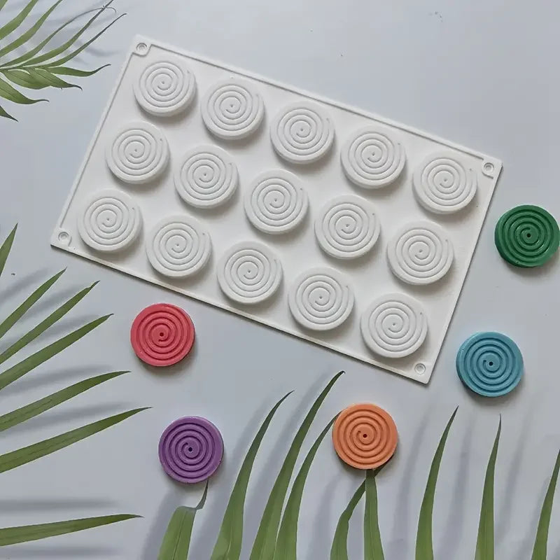 Silicone Round Cake Mold for Mosquito Coil-Shaped Chocolate and Candy Perfect for DIY Baking and Handmade Kitchen Creations
