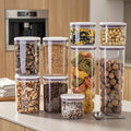 ANYA Custom Logo Pop up Plastic Transparent Storage Jar Set with Lid Airtight Kitchen Storage for Sugar Grain Candy Cereal Snack
