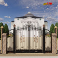Elegant iron gates and artistic wrought iron designs combine strength style and timeless beauty for the entrance to your home
