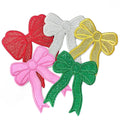 Wholesale Hot Sale Custom Hat Patches Iron on Embroidery Bow Patch Glitter Sequin Patch Bling for Valentines Clothes Patch Decor