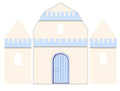 Blue Castle Arch Backdrop Cover Prince Birthday Party Decoration Elastic Spandex Arch Fabric Background for Boys Baby Shower