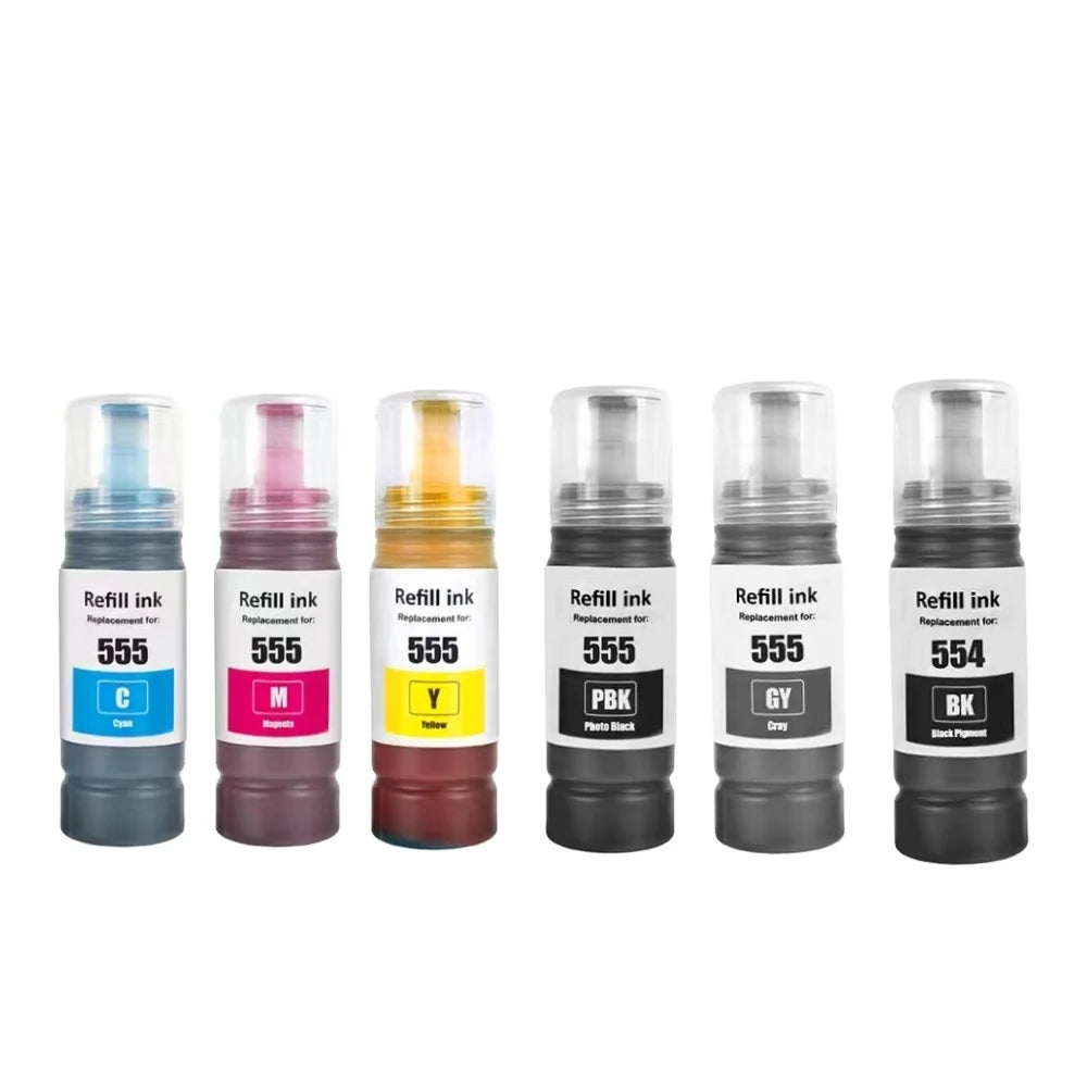 Tatrix  epson t554 t555 554BK 555bk Ink Bottled Refill Ink for Epson Printer L8160 L8180