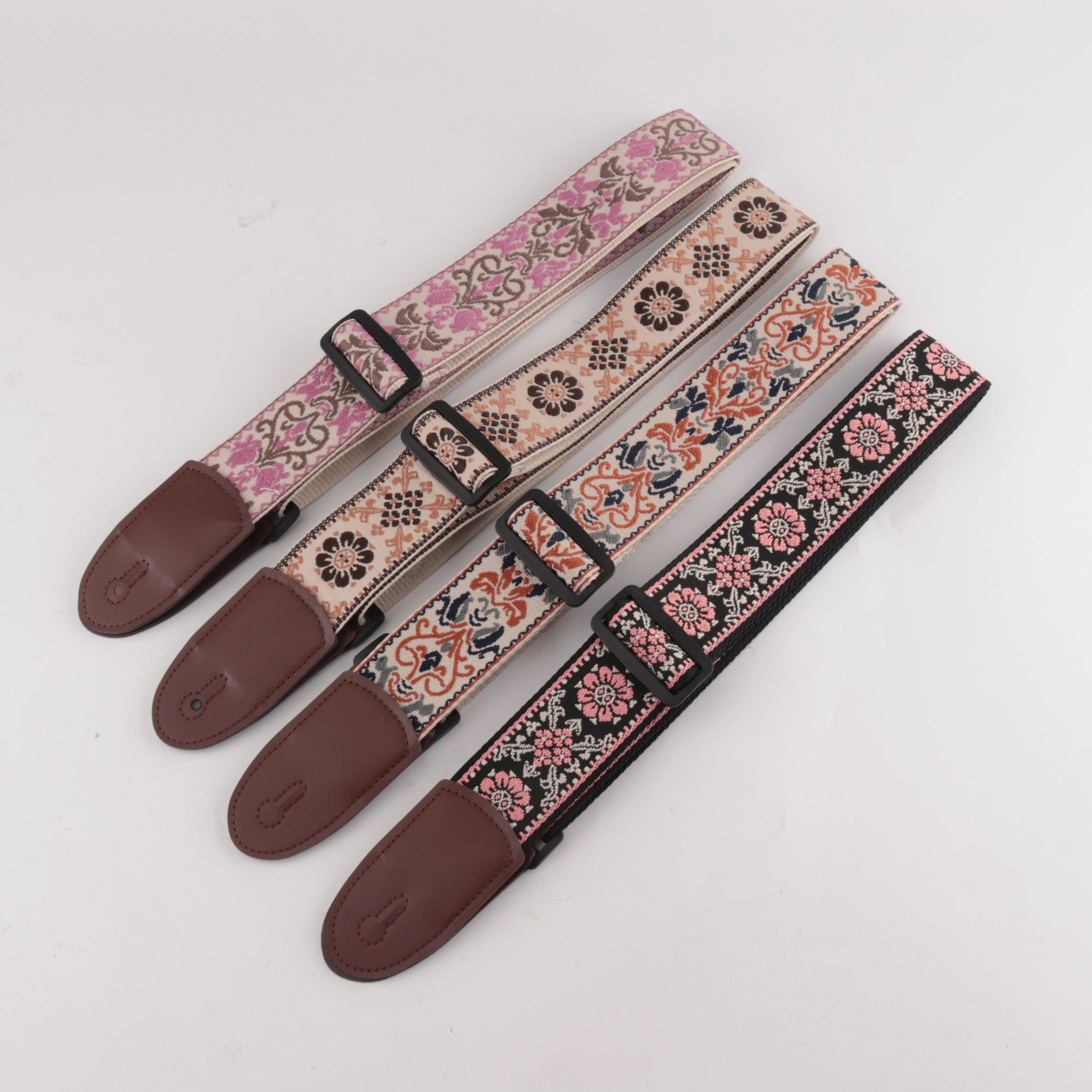 Handmade Bohemian Style Vintage Floral Embroidery Guitar Strap Accessory Belt for Musicians Guitar Making