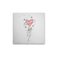 Made in Germany Modern Home Decor Canvas Wall Mural with Hearts Design White & Pink Wooden Stretcher Frame