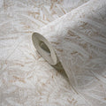 Made Germany Modern Damask Wallpaper Rolls Natural Beige White Gold Metallic Non Woven Vinyl Abrasion Light Resistant Heat