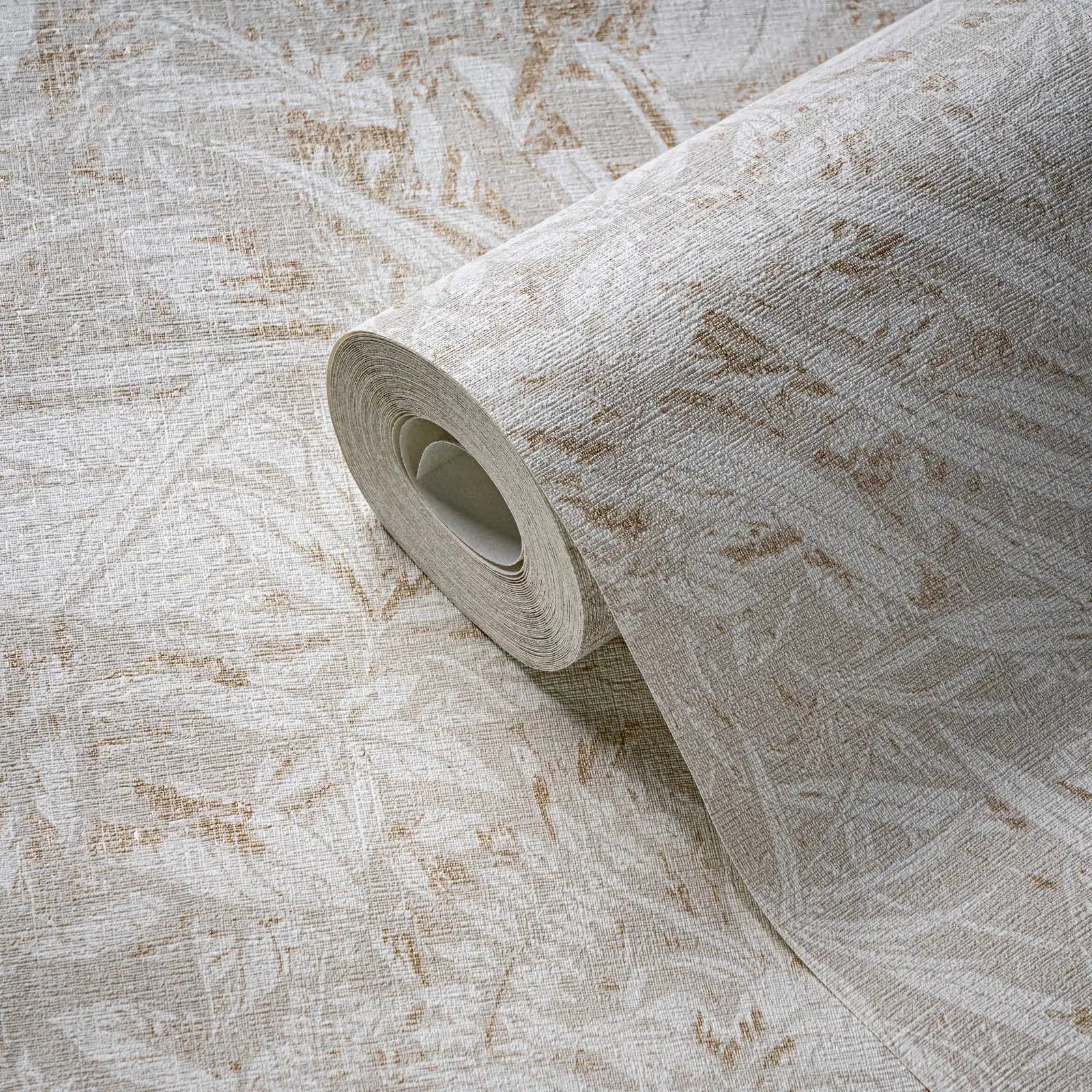 Made Germany Modern Damask Wallpaper Rolls Natural Beige White Gold Metallic Non Woven Vinyl Abrasion Light Resistant Heat
