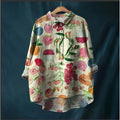 2025 Casual Loose-Fit Comfortable Lapel Collar Shirt Colorful Animal Print Hawaiian Long-Sleeve Shirt