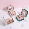 Velvet Travel Jewelry Box Mini Travel Jewelry Case Small Portable Travel Jewelry Organizer with Mirror for Women Girls