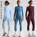 SHINBENE Hi Cloud Women's Workout Set 2Pcs Solid Gym Fitness Jacket and Leggings Yoga Sets Outfits