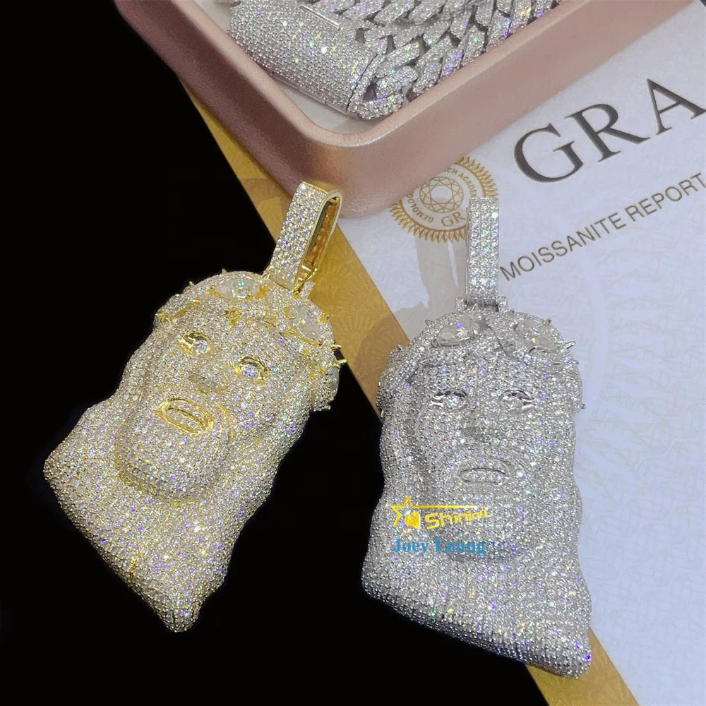 GRA Certificate Moissanite Jewelry 925 Silver Hip Hop Iced Out Jesus Custom Necklace Pendant