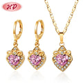 Best Jewelry Sellers on Heart-shaped Big Stone Pendant Wedding Necklace and Earring Wholesale Women's Jewelry Sets Fashionable