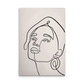 Made In Germany - Home Decor Canvas Picture Face Oneliner - Wall Mural In Cream And Black - Canvas Picture On Stretcher Frame