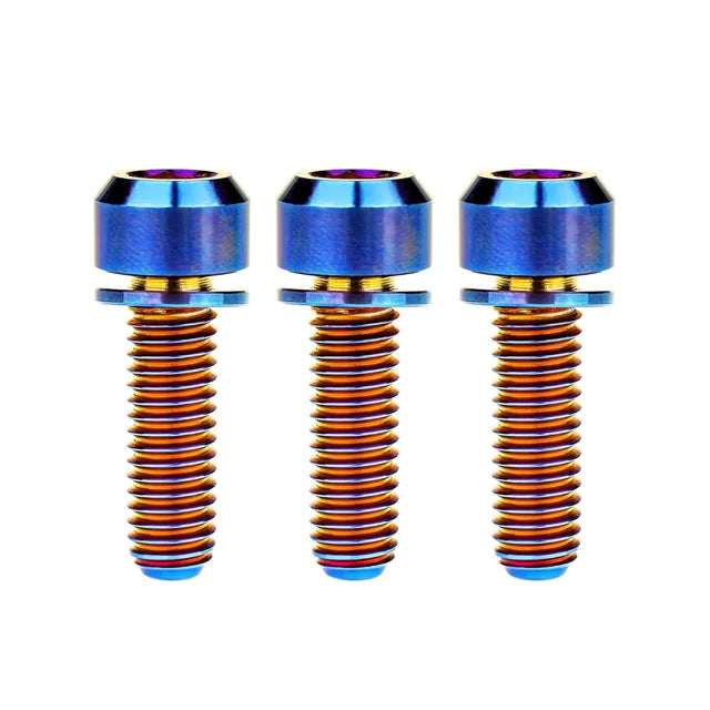 Wholesale 6AL/4V(TC4) Gr5 Bunrt Blue Titanium M6 16 18 20 30 35mm Allen Hex Screws with Washers Bolts
