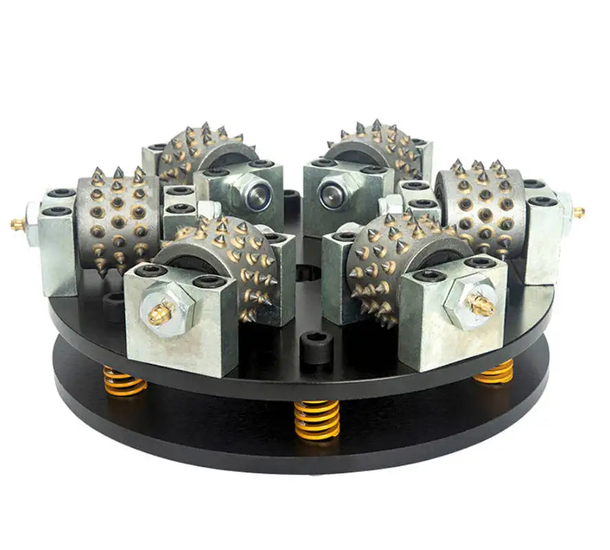 10 Inch 250mm Bush Hammer Plate 6 Rollers for Automatic Polishing Line and Bridge Polisher for Stone Slab Texturing Lichi Finish