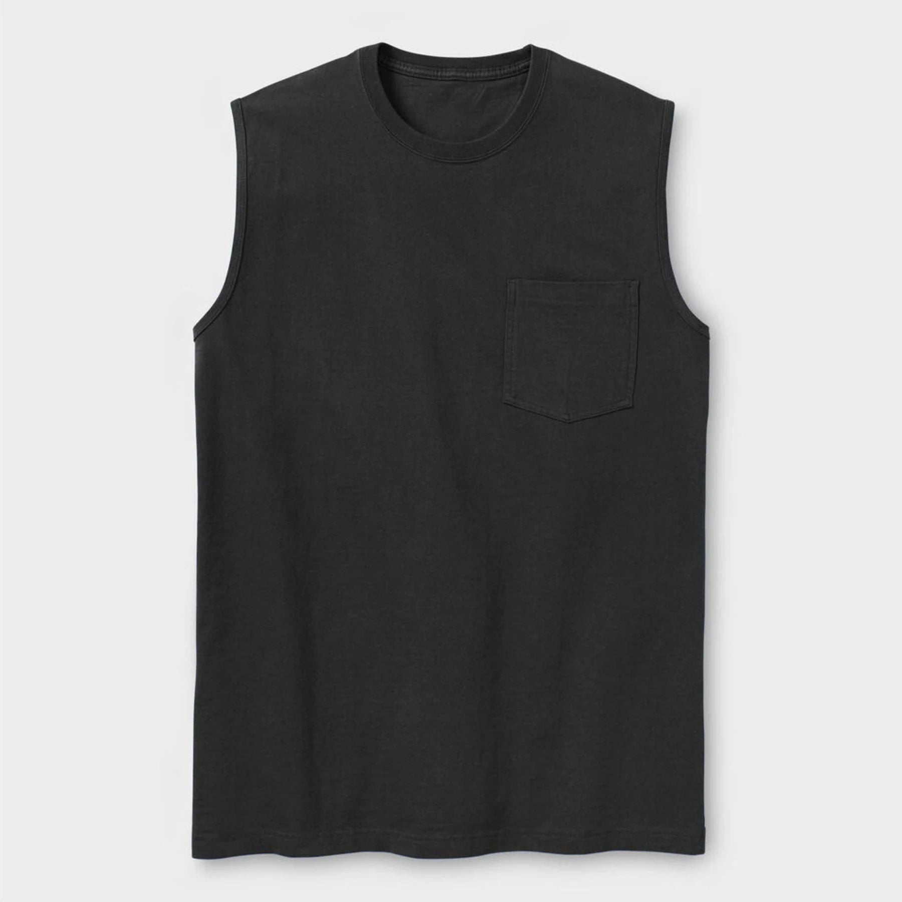OEM Custom Classic Men's Short Sleeve Muscle Tee 100% Soft Cotton with Chest Pocket Custom Logo 220g Loose Fit