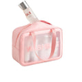 PU Waterproof Cosmetic Bag Portable Large Capacity Transparent Wash Bag Travel Frosted Cosmetic Storage Bag