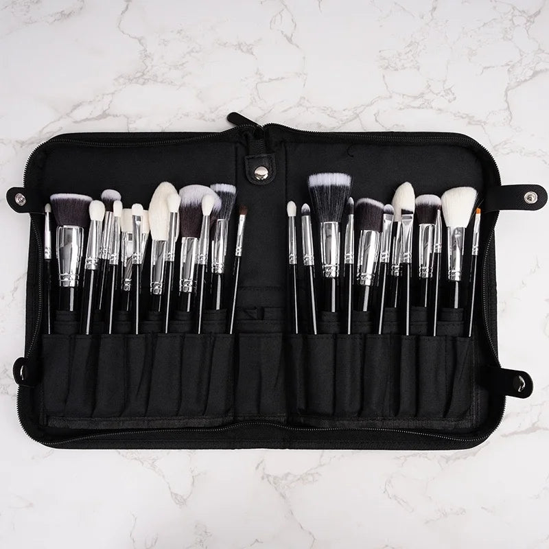 DAHUI Complete 24pcs Premium Cosmetic Foundation Brush Mix Blush Concealer Eye Shadow With Cosmetic Bag