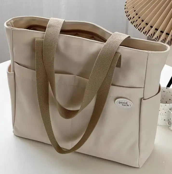 Large Capacity Tote Bag Pocket 12oz 16oz Thick Cotton Fabric Canvas Bag