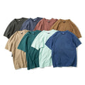 Wholesale Men Acid Wash Woven High Street T-Shirts 100% Cotton Custom Logo Oversized Vintage