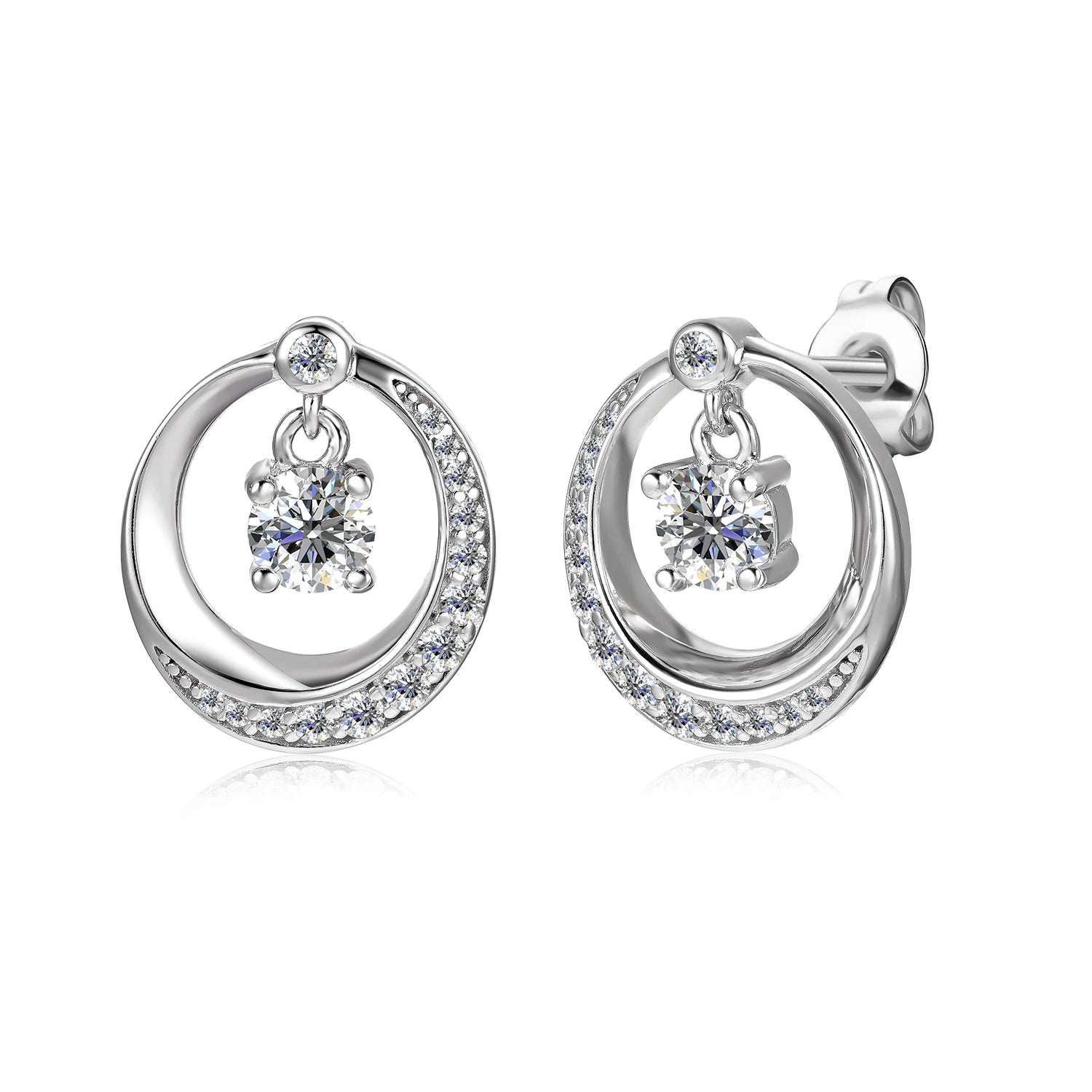 Affordably Priced Man Made Moissanite Diamond 925 Sterling Silver Round Stud Earrings Women Luxury Jewelry Destiny Jewellery