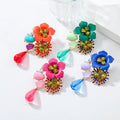 Fenyi Wholesale Jewelry New Resin Flower Beads with Diamonds Retro Fashion Trend High Quality Unique Earrings for Women