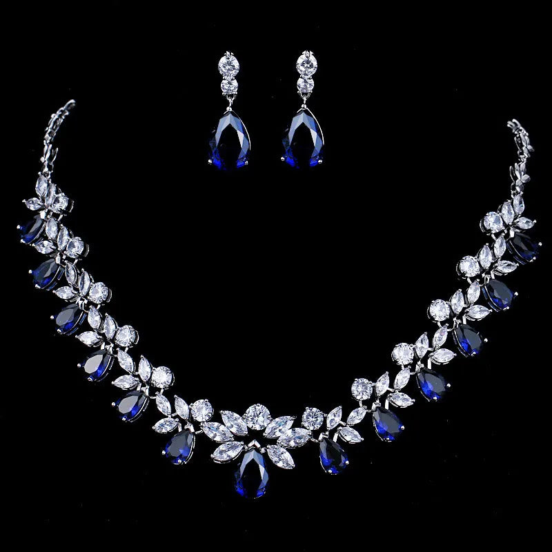 Wholesale Brass Religious Peace Design Necklace Earring Cubic Zirconia Wedding Jewelry Sets Gift Trendy Party Engagement