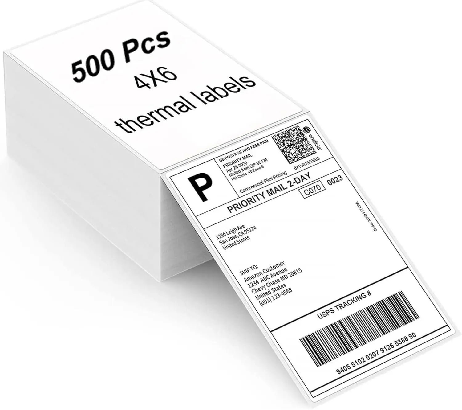 Direct Thermal Labels Thermal Shipping Labels 4x6 Mailing Label (Stack 500 Labels)