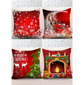 LS Yiwu Factory's Luxury Modern Christmas Decoration Merry Christmas Santa Clause Pillow Case Woven Cushion Covers for Home