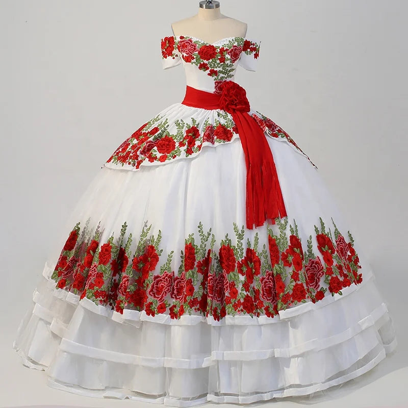 For Jancember 2022 New Design Shoulder Sashes Organza Embroidery Evening Dresses Sequined Appliques Decorated Natural for