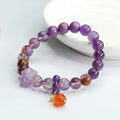 Summer Nine Purple Fire Bracelet Semi Precious Gemstone Round Beads Bracelet Colorful Natural Stone Beads Bracelet