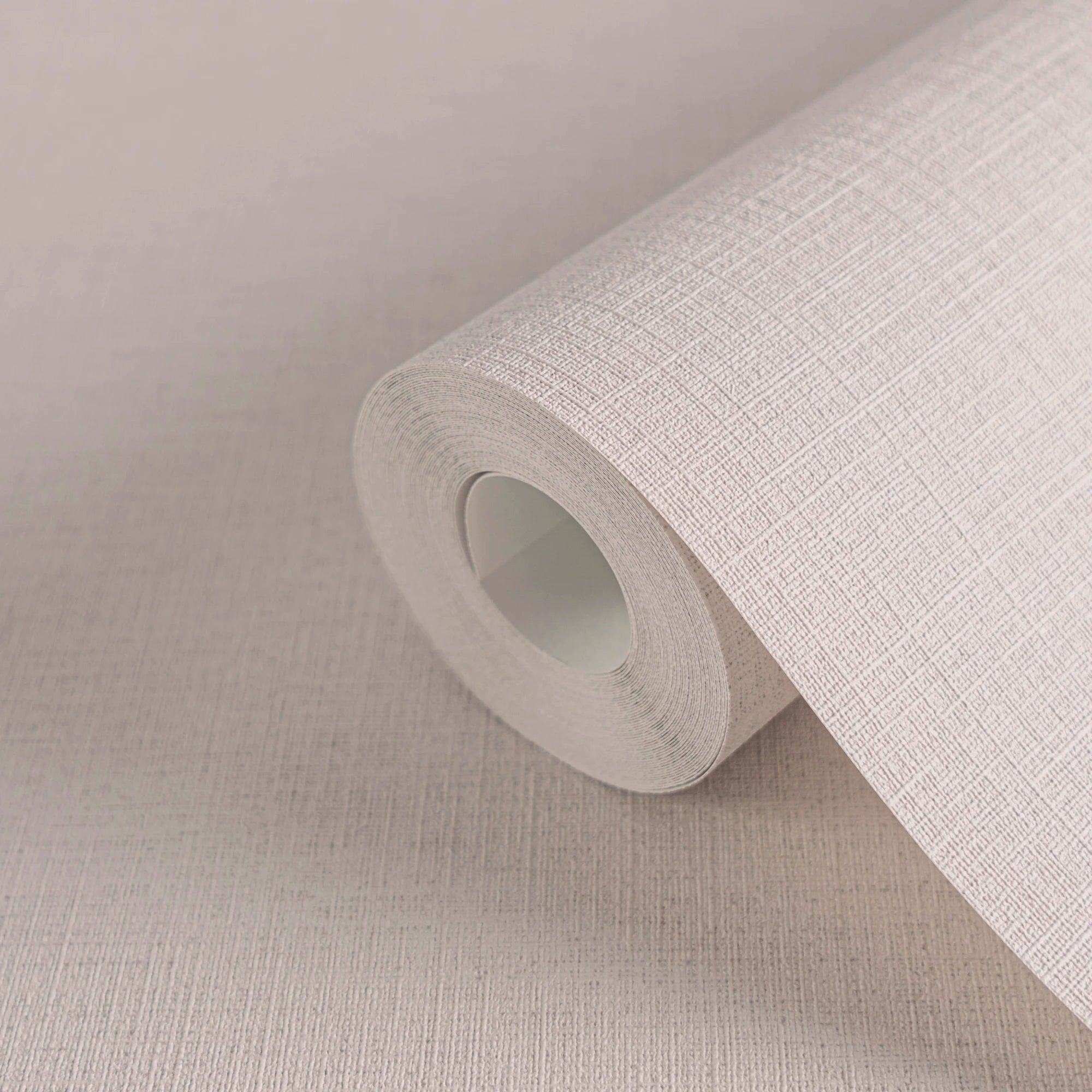 Made in Germany - Plain Wallpaper rolls Colour Beige Grey - Non Woven Vinyl - Wallpaper Textile Structure - 1005 x 053 m