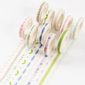 LS Cute Korean Stationery Decorative Adhesive Tape Set Kawaii Masking Washi Tape for Scrapbooking Journal Supplies Still Life