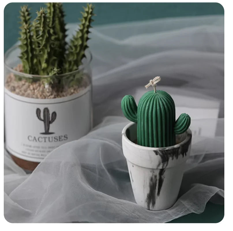 DIY Cactus Succulent Scented Candle Molds Cute Simulation Plant Silicone Mold Flower Plaster Soap